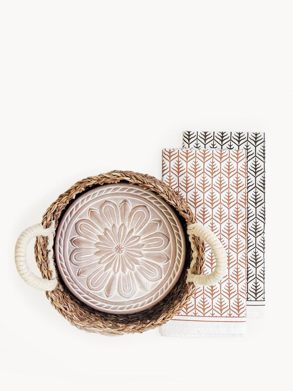 Bread Warmer & Basket Gift Set with Tea Towel - Vintage Flower-4
