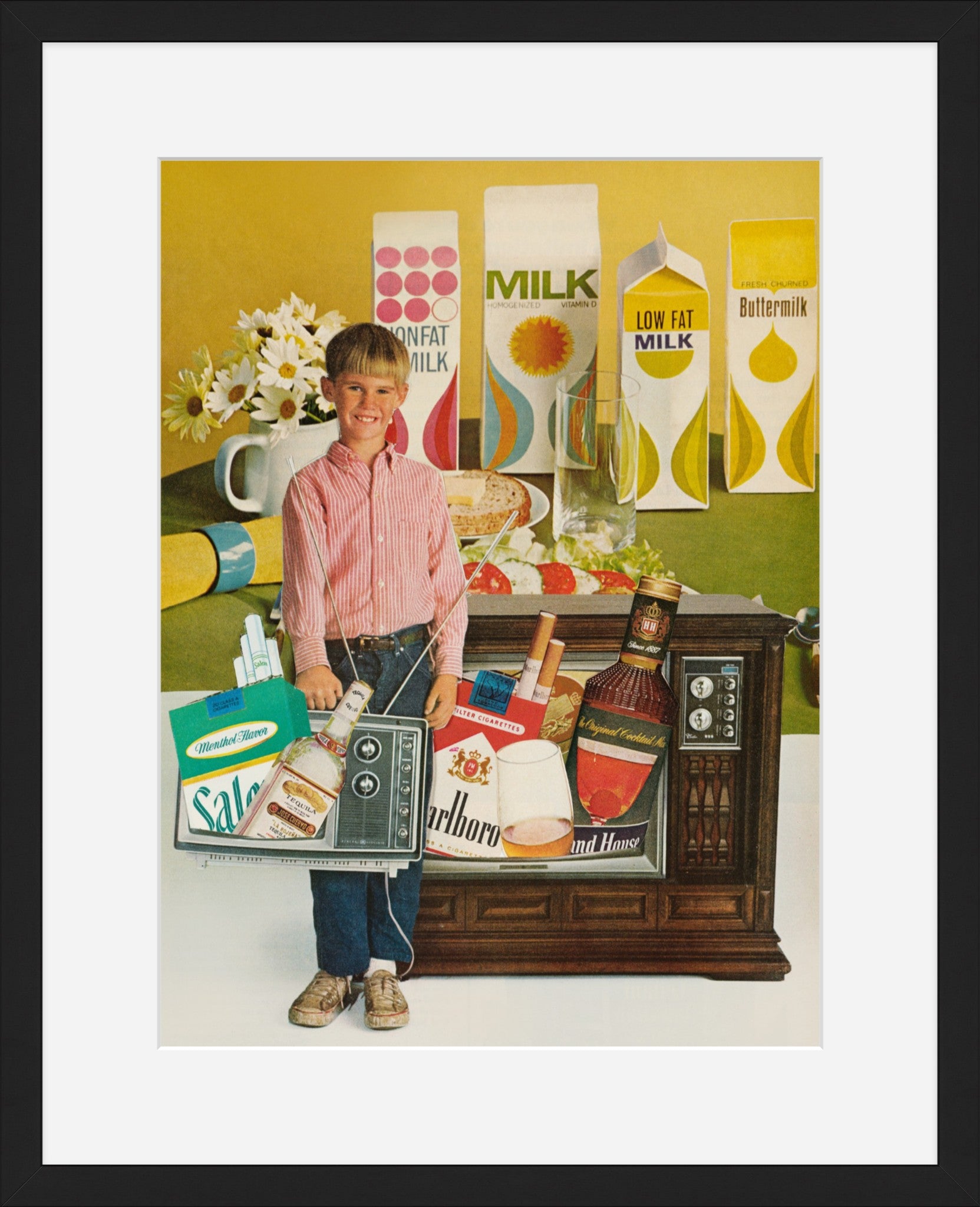 What's On TV Framed Fine Art Collage Print