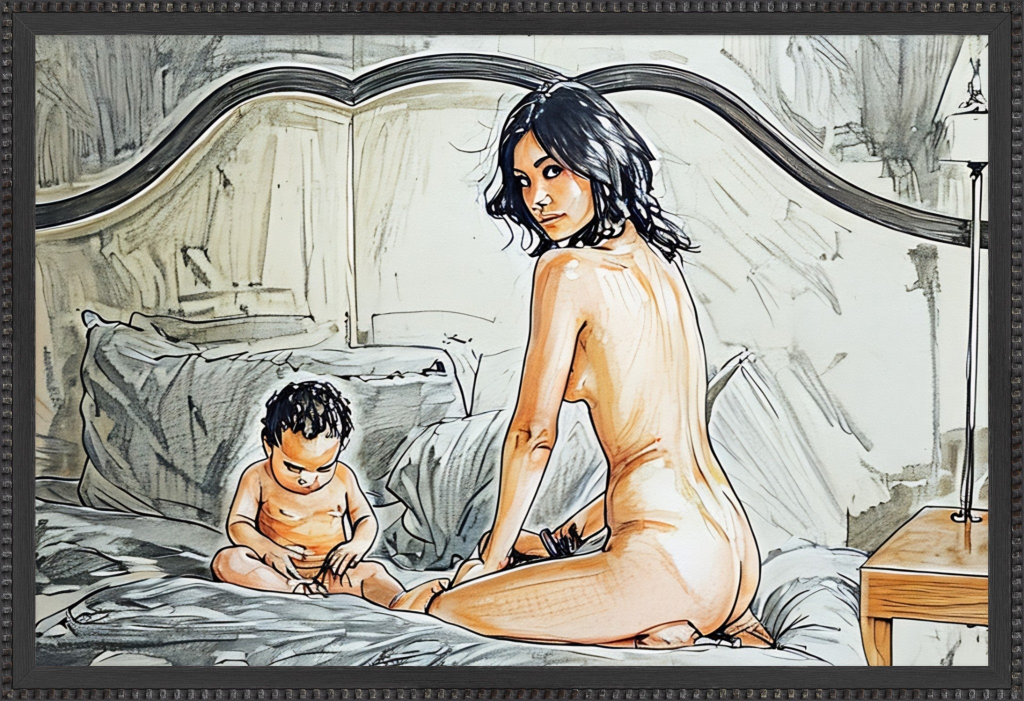 To Sleep Mother Fine Art Framed Print 16 x 24