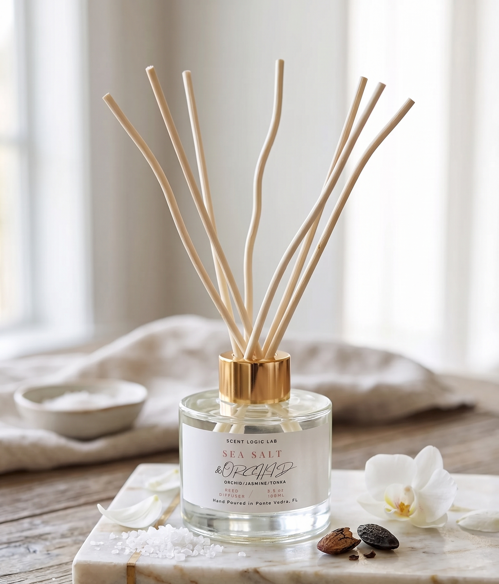 Sea Salt and Orchid Reed Diffuser – 100ml & 200ml | Hand-Poured Aroma for Home or Office-0