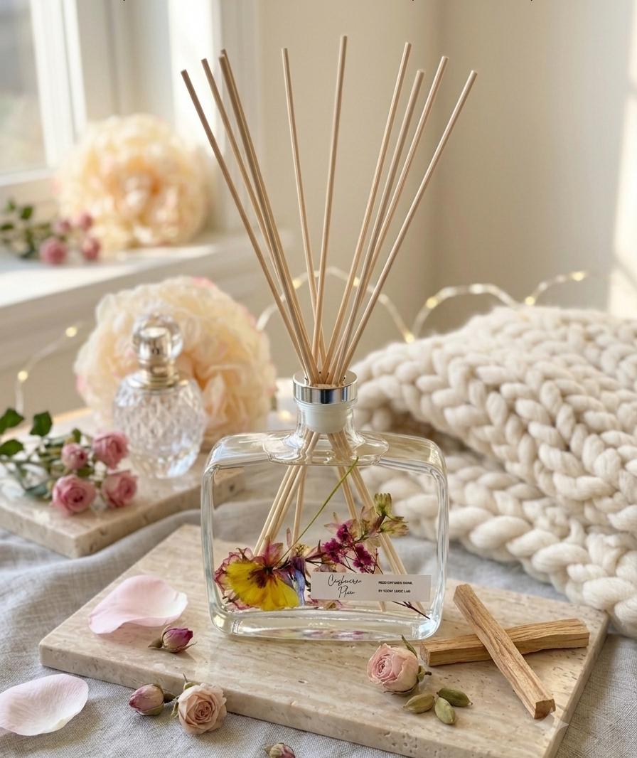 Handmade Botanical Reed Diffuser 12 OZ - Premium Aromatherapy Decor-1