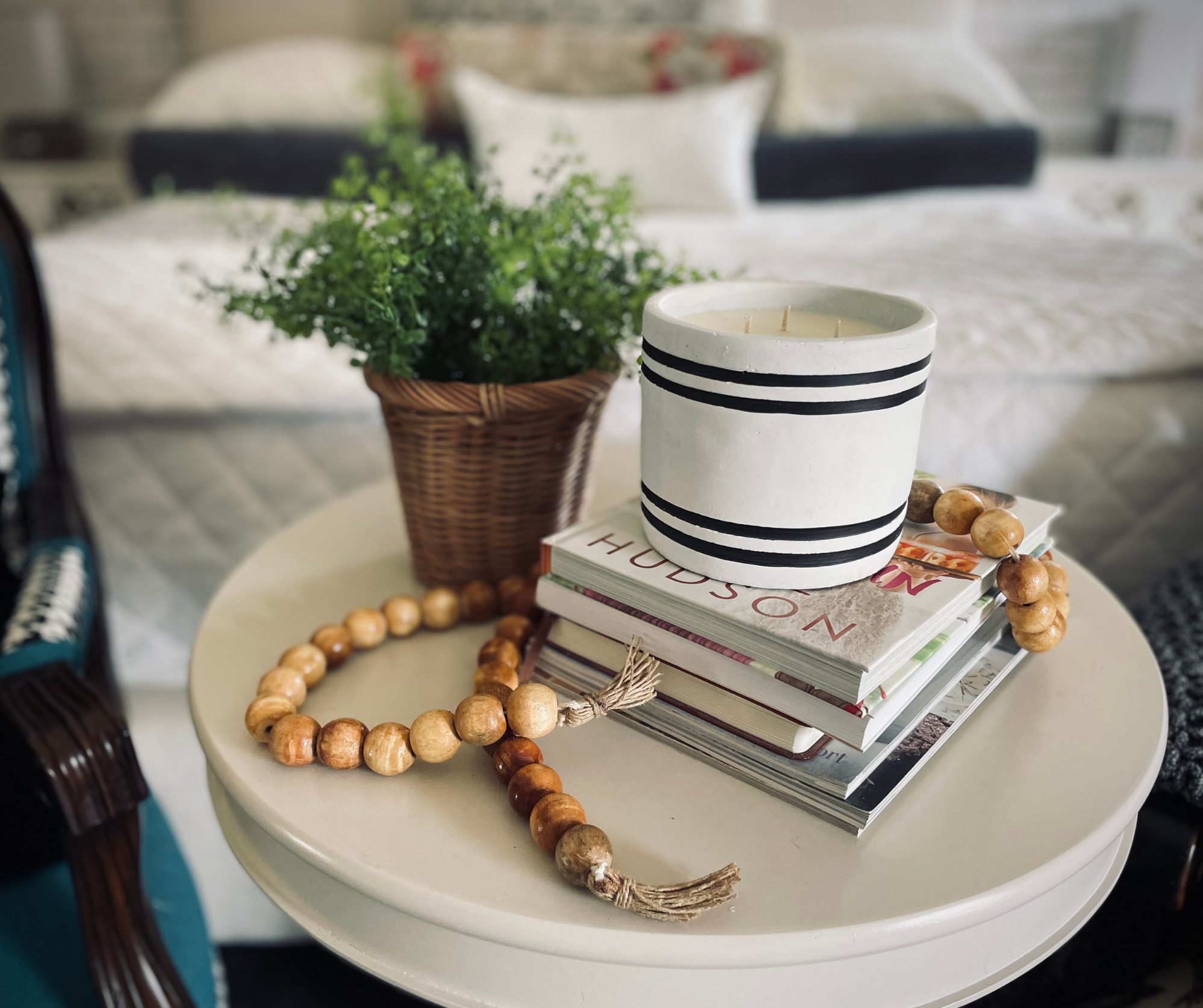 Rosemary Mint Candle | Luxury 3-Wick Soy Candle in Reusable Cement Vessel | Fresh Herbal Home Fragrance