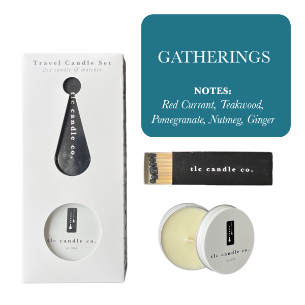 Coming Home Travel Candle | Red Currant, Teakwood & Pomegranate Soy Candle | Cozy Holiday-Inspired Candle with Matches