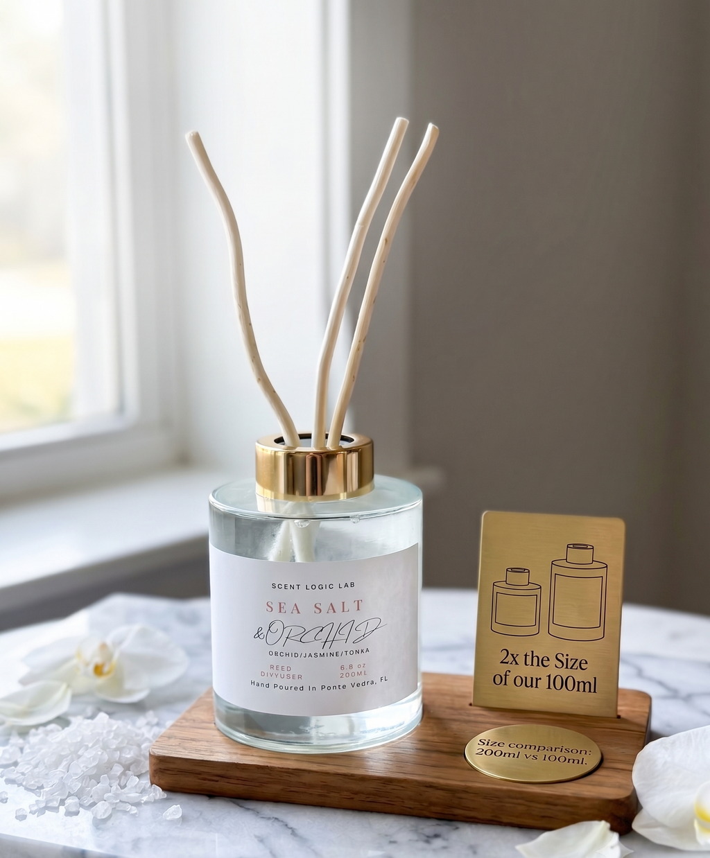 Sea Salt and Orchid Reed Diffuser – 100ml & 200ml | Hand-Poured Aroma for Home or Office-2