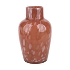Pink Mottled Glass Vase – Decorative Floral Container, 7.5"