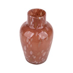 Pink Mottled Glass Vase – Decorative Floral Container, 7.5"