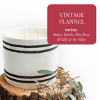 Flannel Candle | Luxury Soy Candle with Amber, Vanilla & Pear | 3-Wick Reusable Cement Vessel Candle