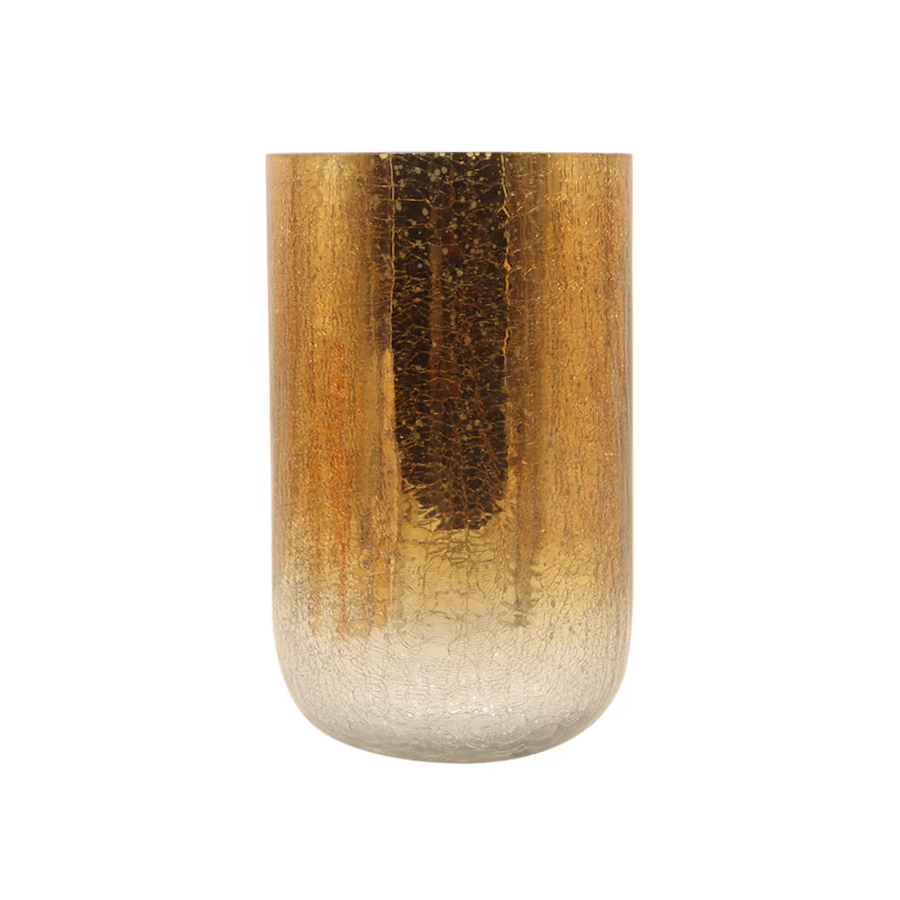 Crackled Ombre Glass Pillar Candle Holder – Elegant Home Accent