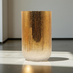 Crackled Ombre Glass Pillar Candle Holder – Elegant Home Accent