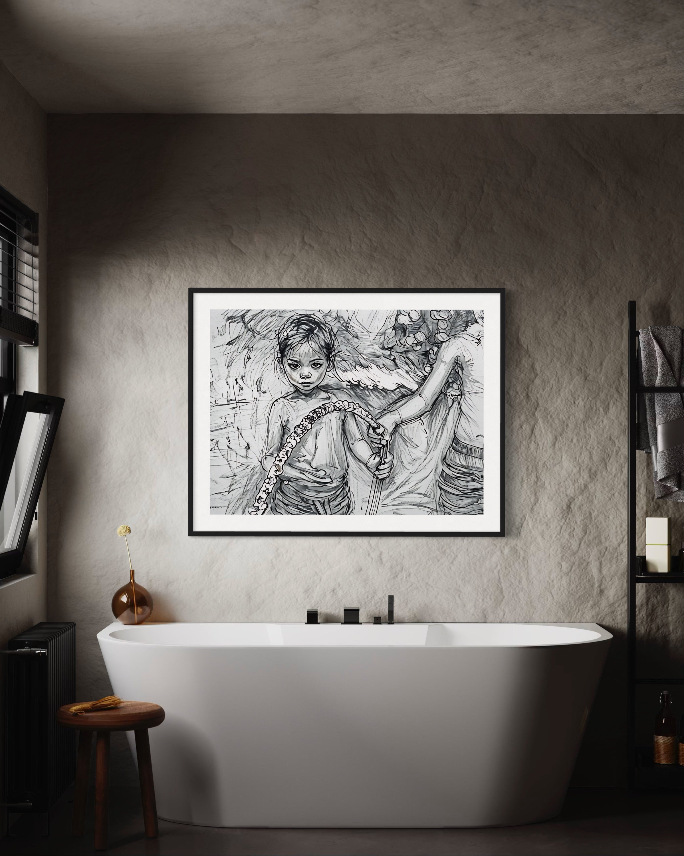 Monochrome Child Illustration (Digital Download)