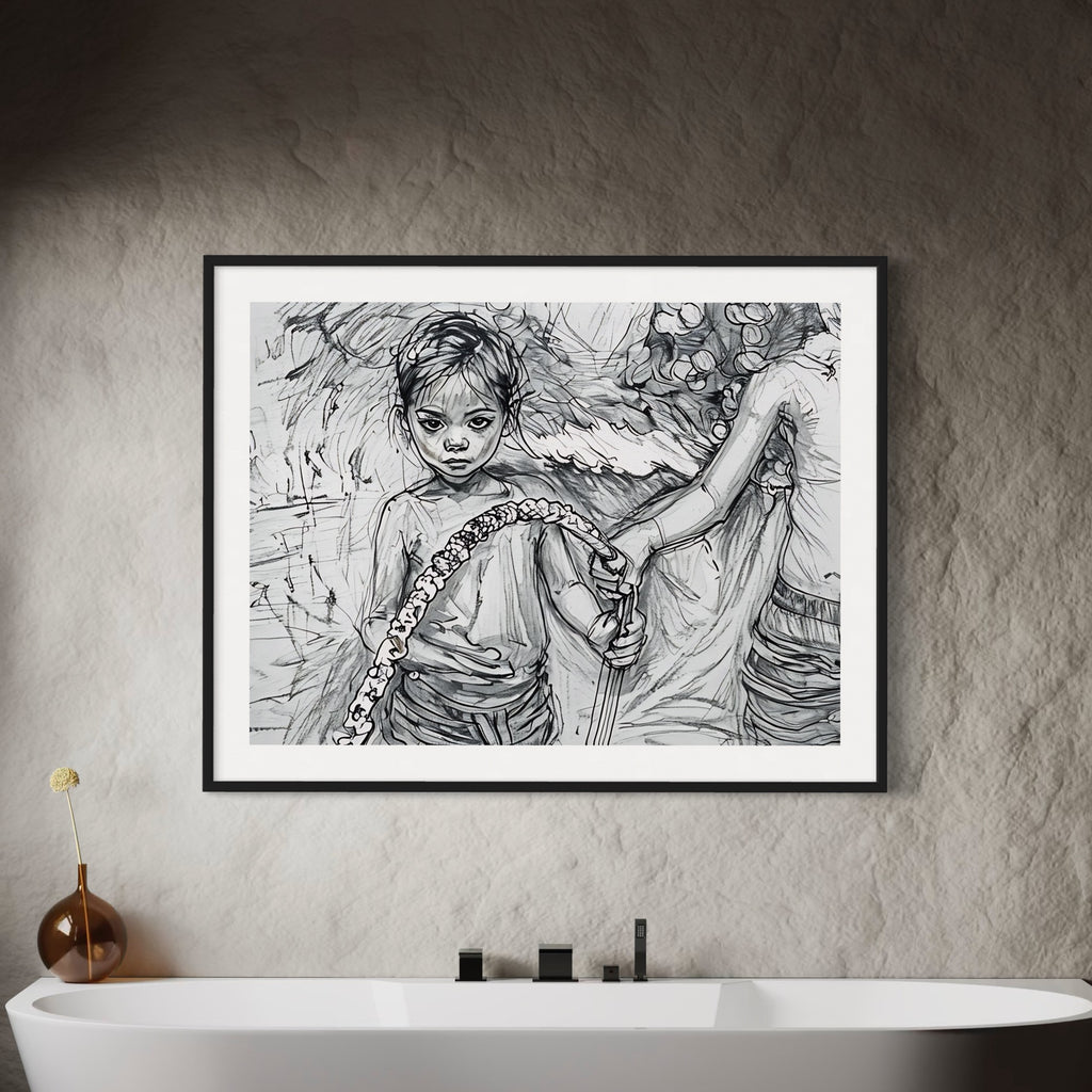 Monochrome Child Illustration (Digital Download)
