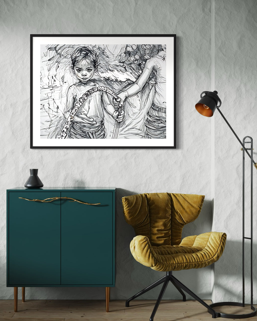 Monochrome Child Illustration (Digital Download)