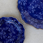 Floral Lace Blue Dinnerware  10 Piece Set