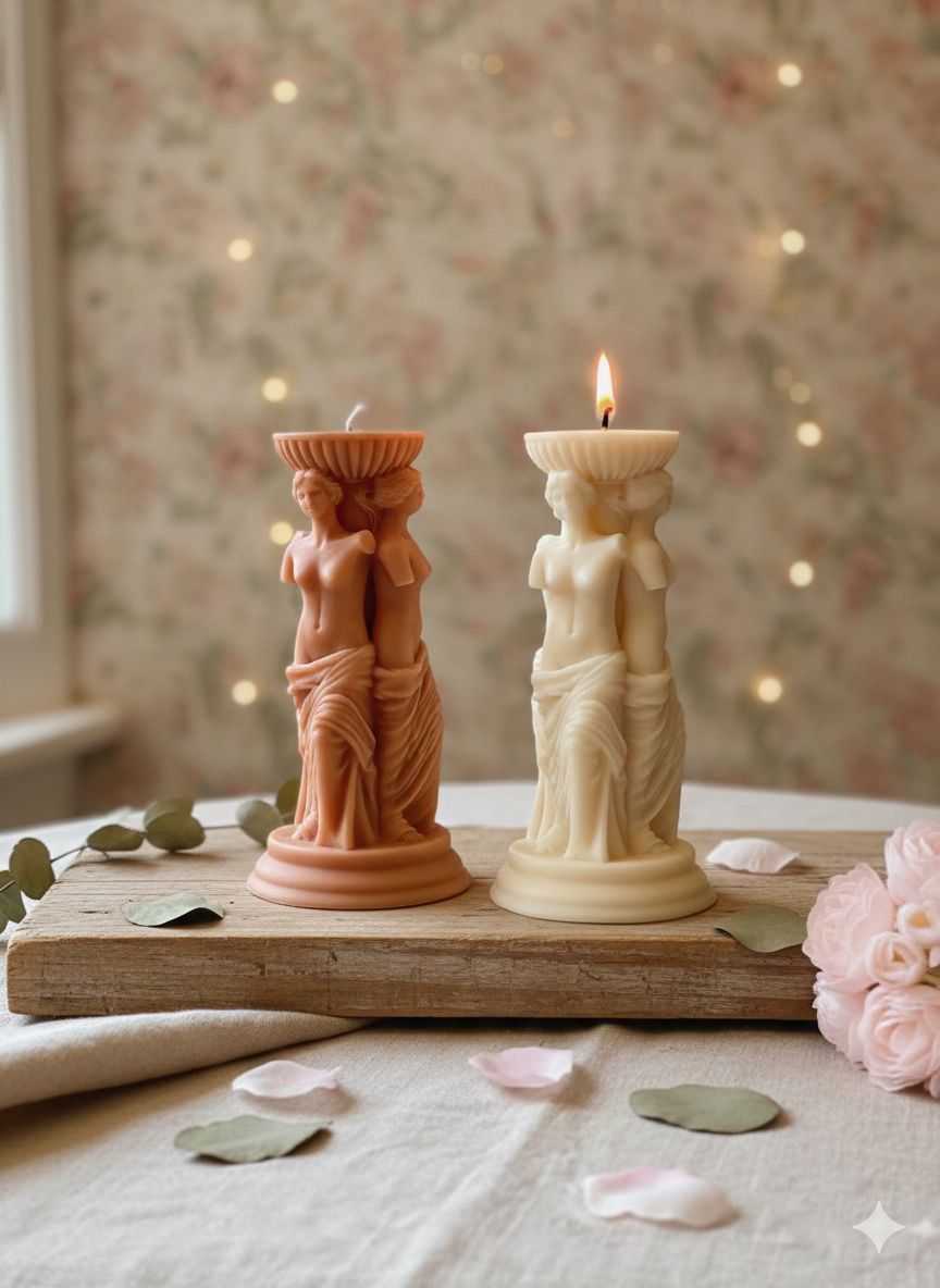 Goddess Sculpture Candle | Soy Wax Art Trio-3