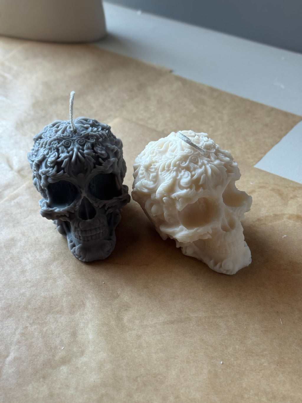 Floral Skull Candle | Gothic Soy Wax-1