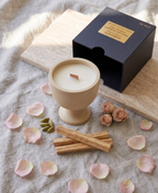 Jesmonite Pedestal Candle – Hand-Poured Soy Wax & Crackling Wood Wick-4