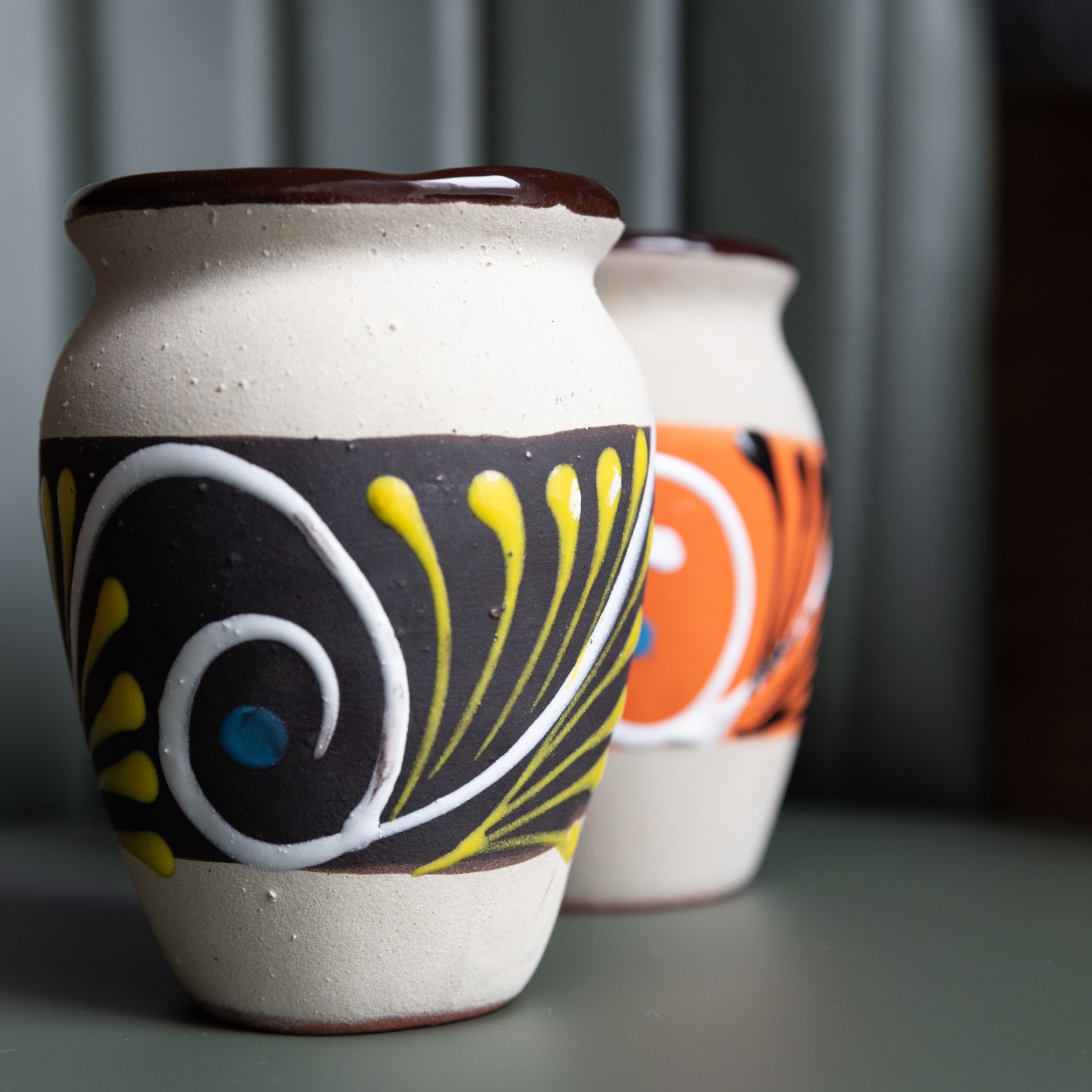 Engove Clay Cantarito Mexican Clay Cups Set of 2