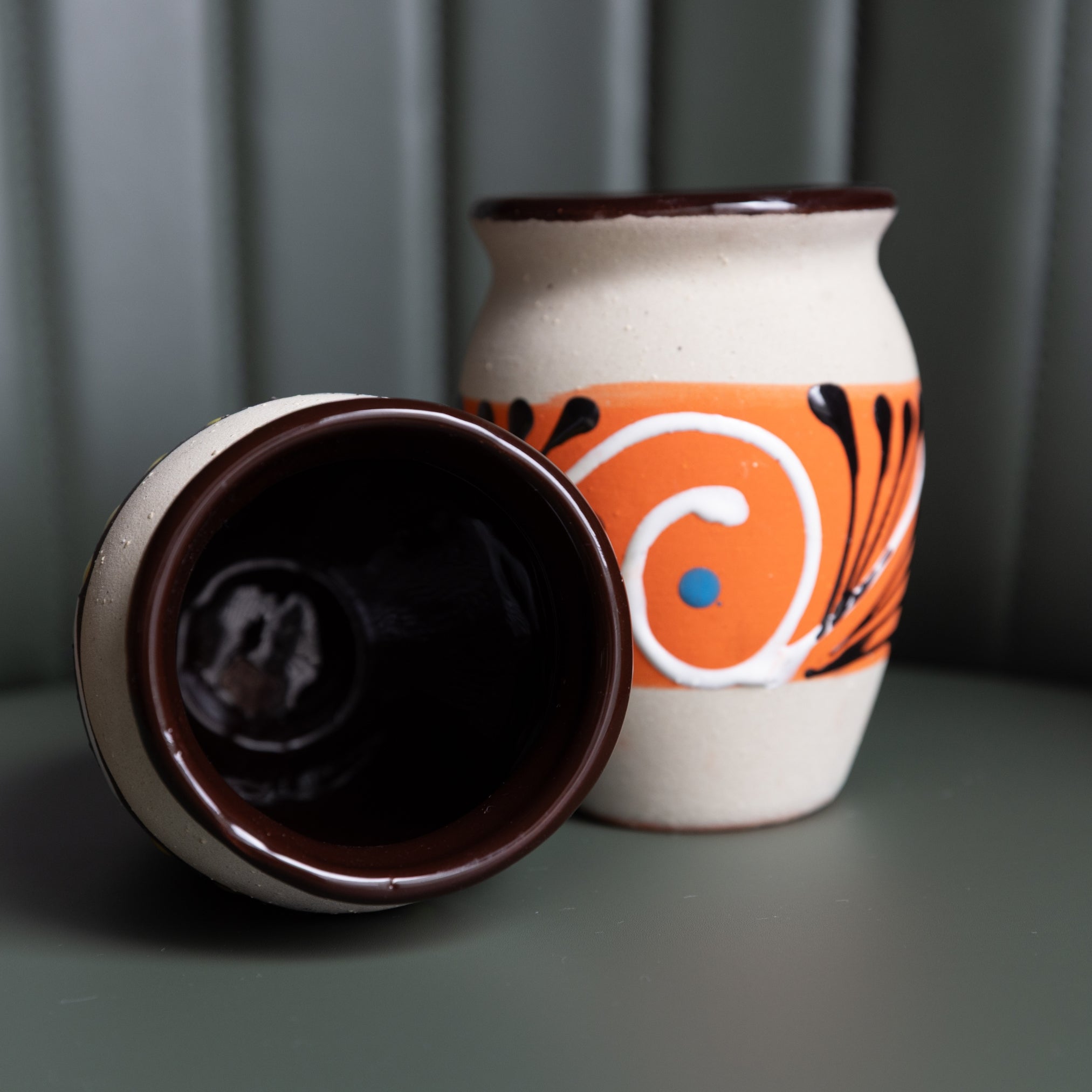 Engove Clay Cantarito Mexican Clay Cups Set of 2