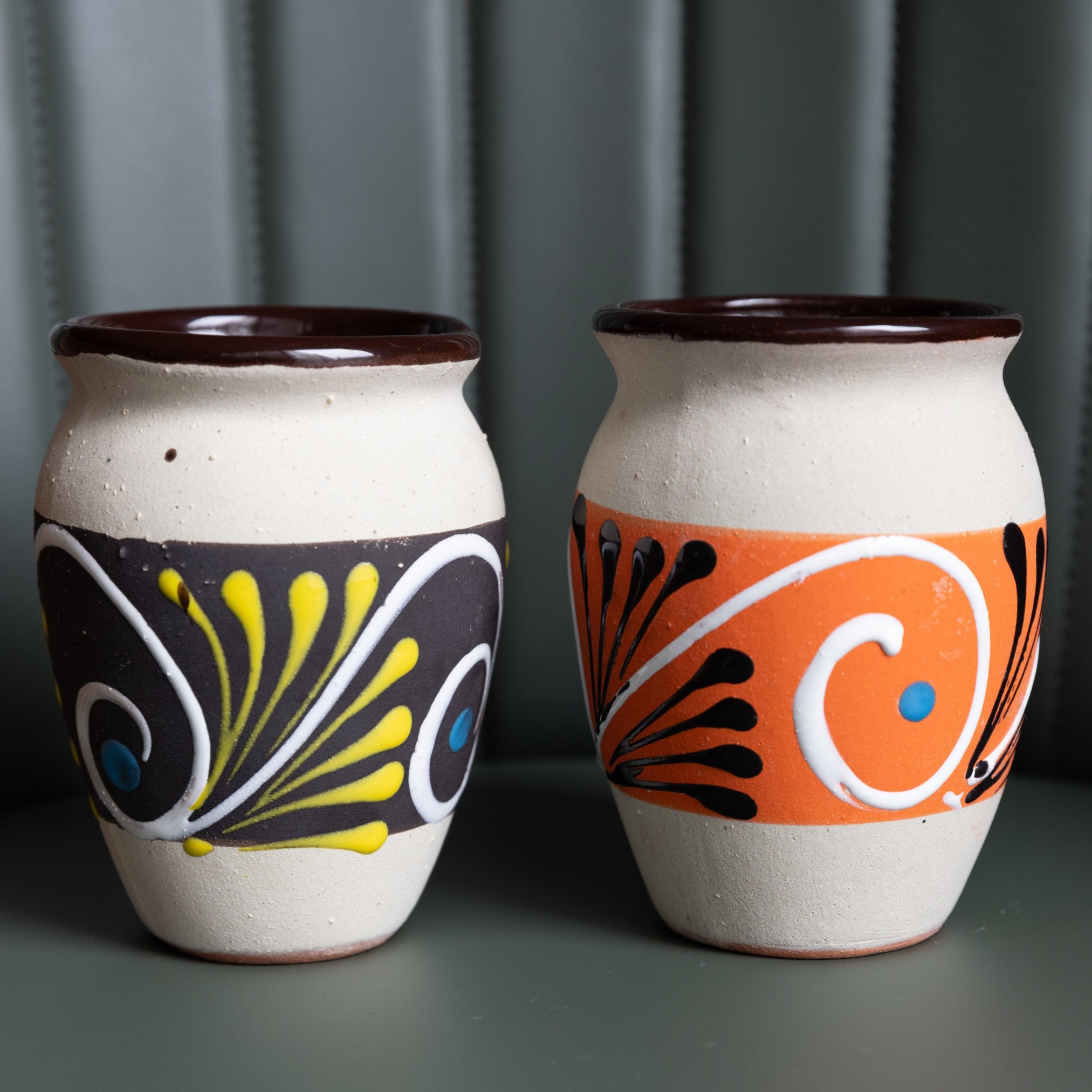 Engove Clay Cantarito Mexican Clay Cups Set of 2