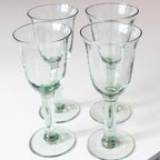 Set of 4 La Mediterranea Verde Green Glass Goblets