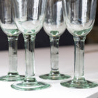 Set of 4 La Mediterranea Verde Green Glass Goblets