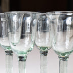 Set of 4 La Mediterranea Verde Green Glass Goblets
