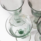 Set of 4 La Mediterranea Verde Green Glass Goblets
