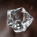 Vintage Art Deco Crystal Swirl Star Votive Candle Holder Paper Weight