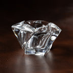 Vintage Art Deco Crystal Swirl Star Votive Candle Holder Paper Weight