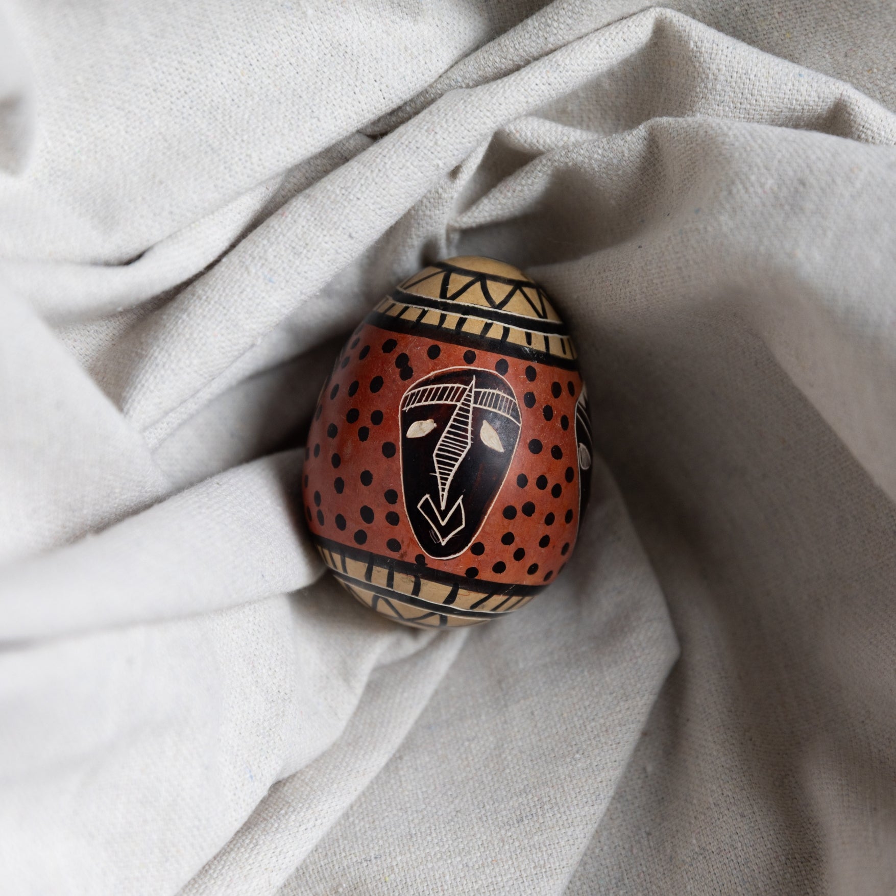 Kenya Hand Etched & Painted Soapstone Egg