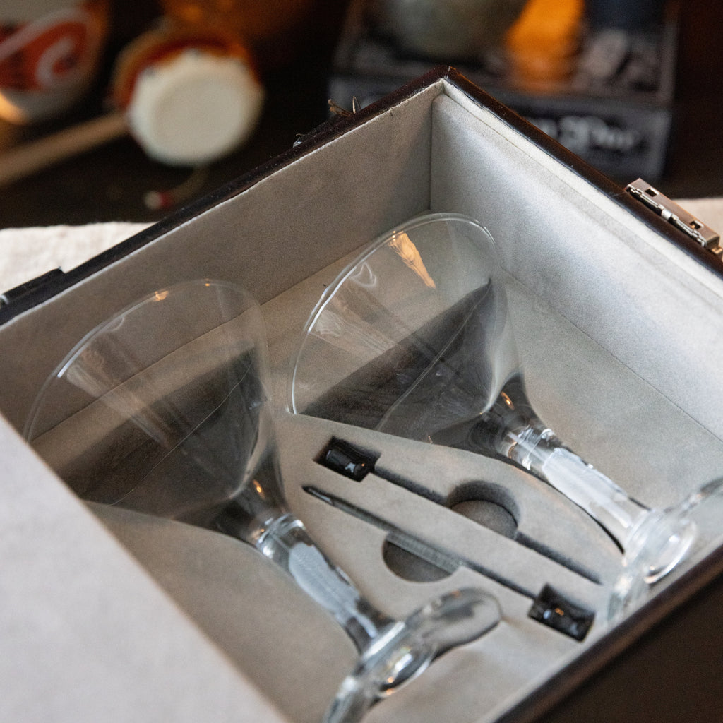 Franmara Vintage Martini Travel Bar Set with Locking Velvet Case – Stainless Steel Martini Kit