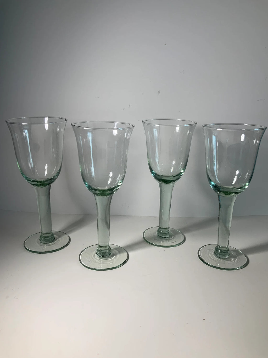 Set of 4 La Mediterranea Verde Green Glass Goblets