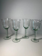 Set of 4 La Mediterranea Verde Green Glass Goblets