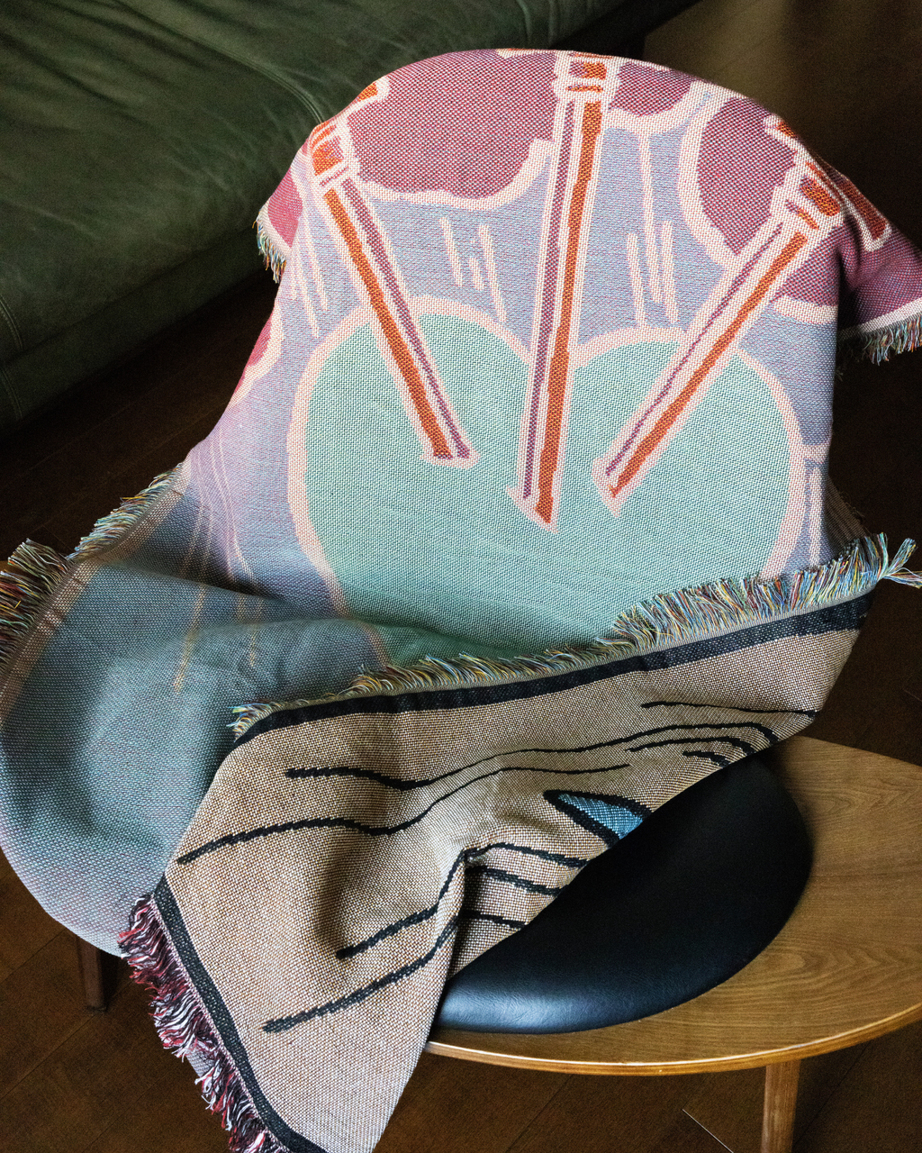 Three of Swords Throw Blanket or Wall Hanging, 5x3 foot