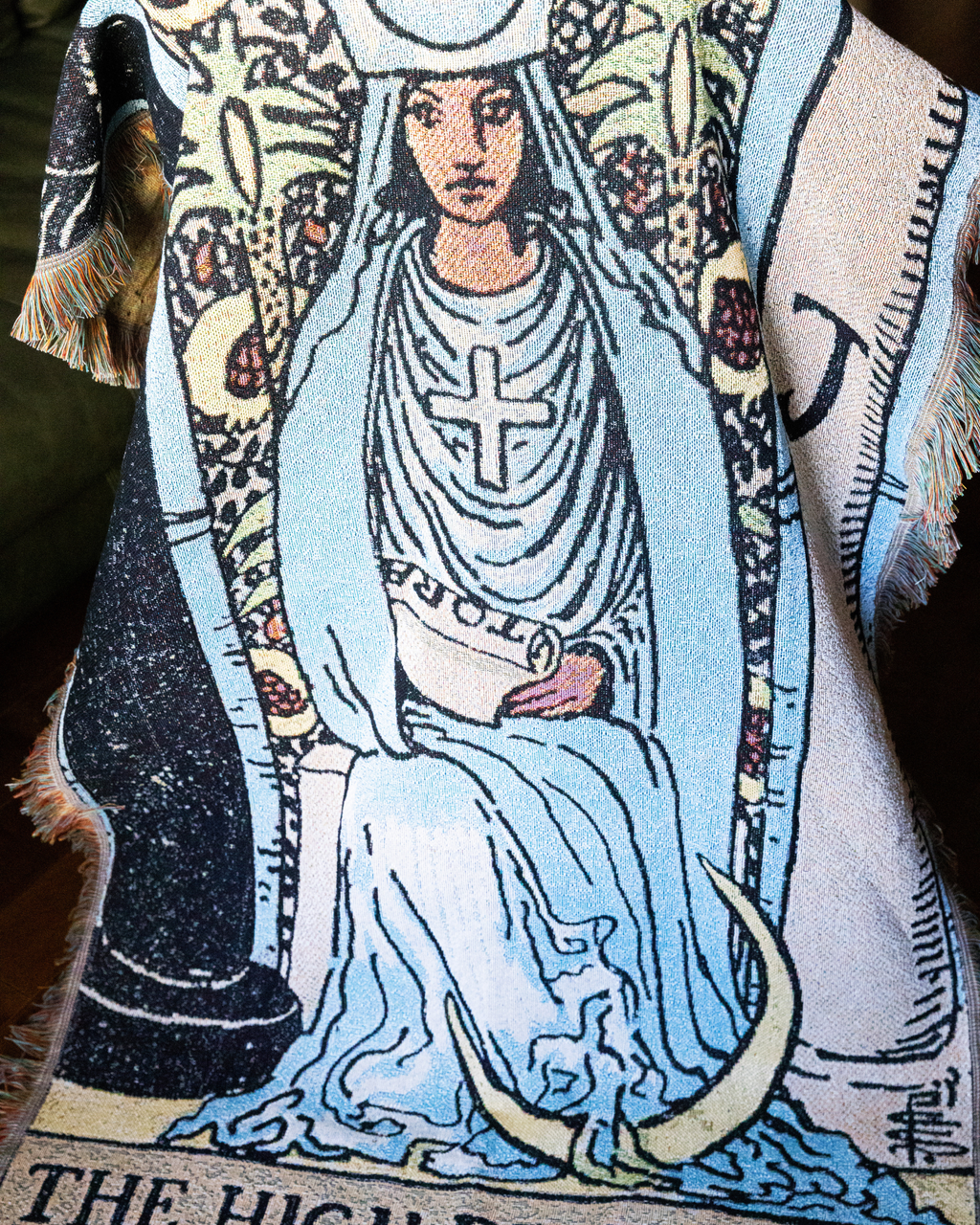 The High Priestess Throw Blanket or Wall Hanging, 5x3 foot