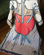 Three of Swords Throw Blanket or Wall Hanging, 5x3 foot