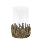 Wheat Glass Pillar Candle Holder – Decorative Candle Container