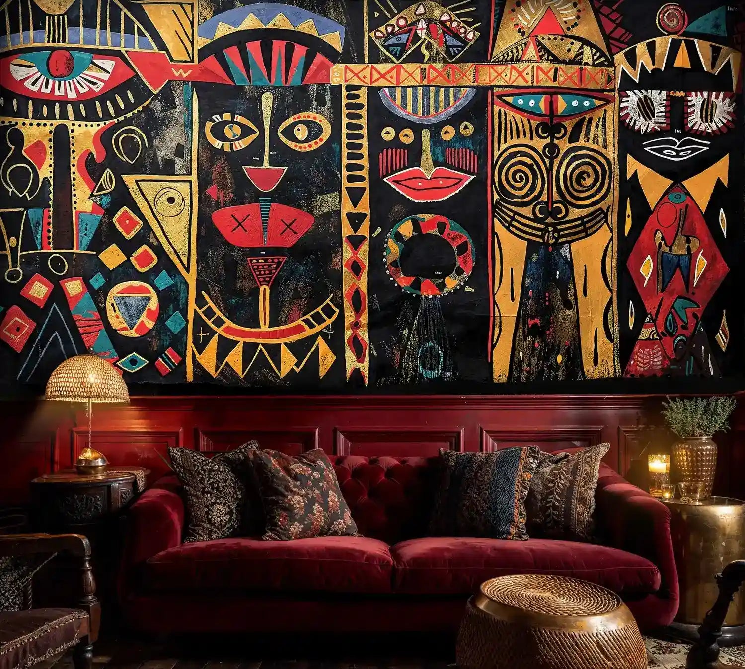 African Tribal Art Wall Mural-2