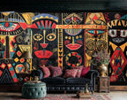 African Tribal Art Wall Mural-4