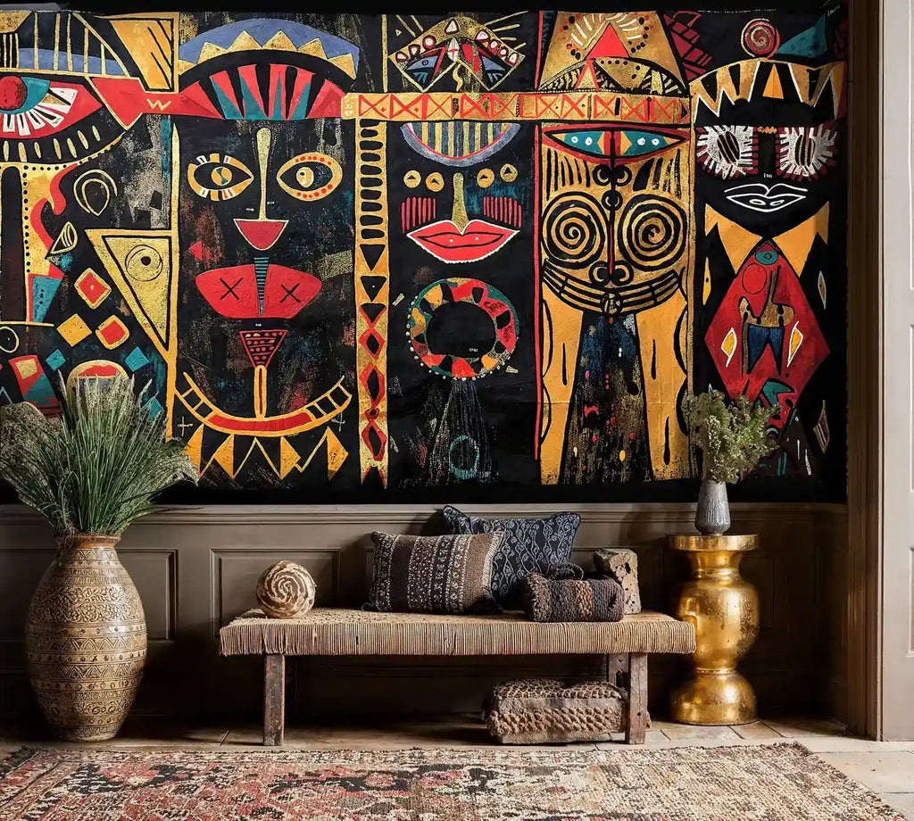 African Tribal Art Wall Mural-0