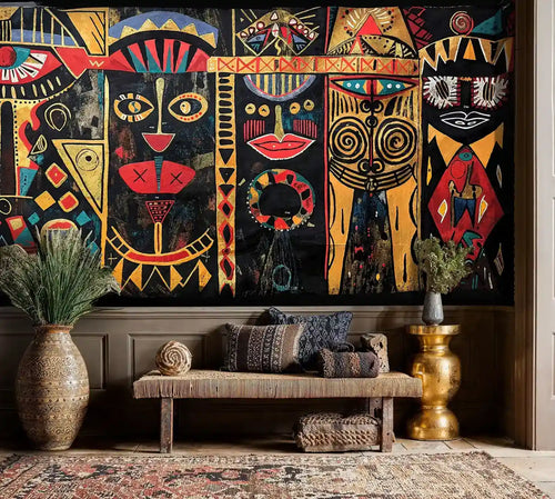 African Tribal Art Wall Mural-0