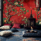 Chinoiserie Birds and Trees Wall Mural-3