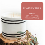 Luxury 3-Wick Soy Candle in Reusable Cement Vessel | Large Handmade Candle | 120 Hour Burn Time