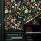 Botanical Birds and Blooms Wallpaper-0