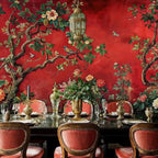 Chinoiserie Birds and Trees Wall Mural-0