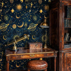 Celestial Navy and Gold Sky Wallpaper-4