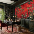 Chinoiserie Birds and Trees Wall Mural-4