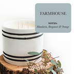 Luxury 3-Wick Soy Candle in Reusable Cement Vessel | Large Handmade Candle | 120 Hour Burn Time