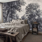 Vintage Countryside Wall Mural in Black and White-4