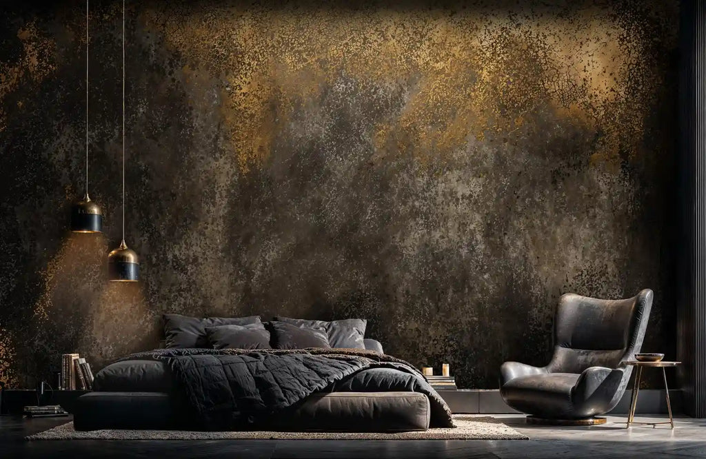 Gilded Patina Wall Mural in Black and Gold-0